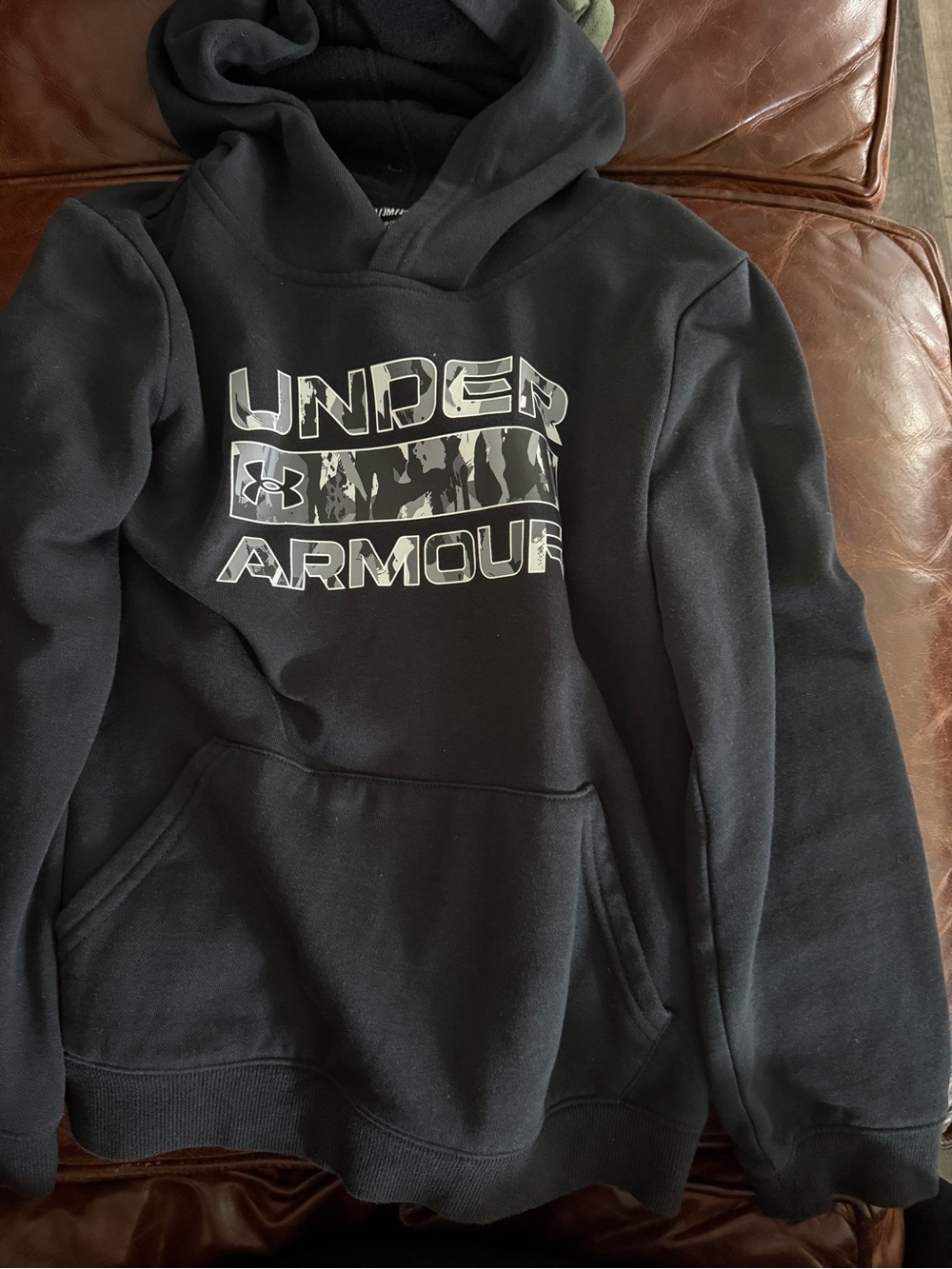 Under Armour Boys Black Logo Hoodie Sweater